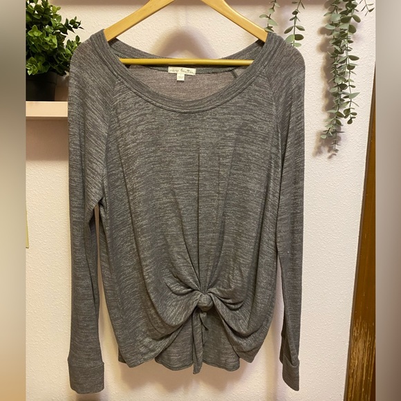 Nine Britton Front Tie, Brushed, Knit Top, Large - Picture 2 of 8